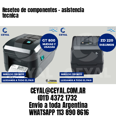 Reseteo de componentes - asistencia tecnica