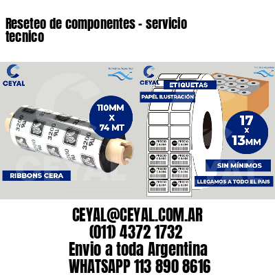 Reseteo de componentes - servicio tecnico