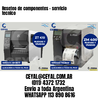 Reseteo de componentes - servicio tecnico