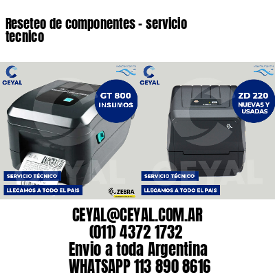 Reseteo de componentes - servicio tecnico