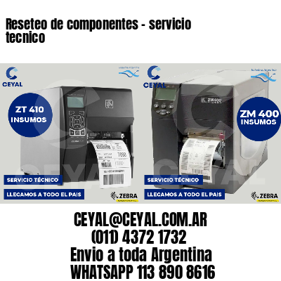 Reseteo de componentes - servicio tecnico