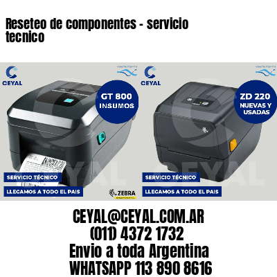 Reseteo de componentes - servicio tecnico