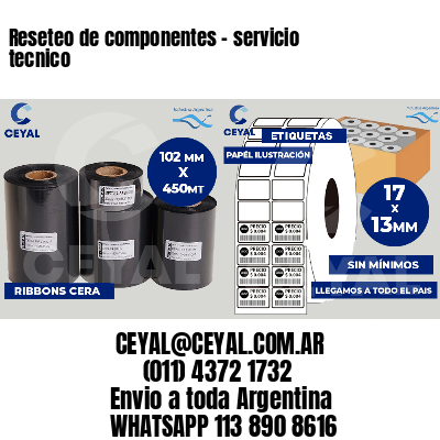 Reseteo de componentes - servicio tecnico