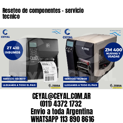 Reseteo de componentes - servicio tecnico