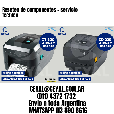 Reseteo de componentes - servicio tecnico