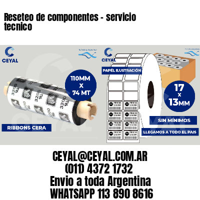 Reseteo de componentes - servicio tecnico