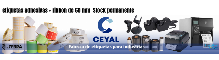 etiquetas adhesivas ribbon de 60 mm Stock permanente