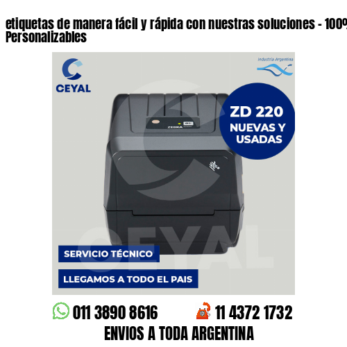 etiquetas de manera fácil y rápida con nuestras soluciones – 100% Personalizables