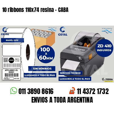 10 ribbons 110x74 resina - CABA