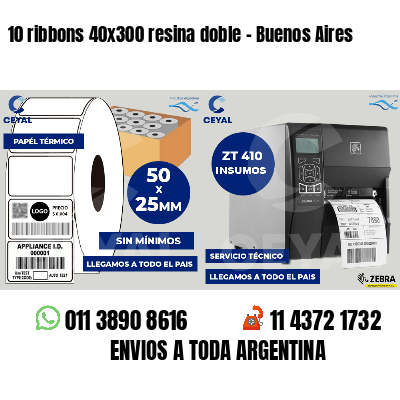 10 ribbons 40x300 resina doble - Buenos Aires