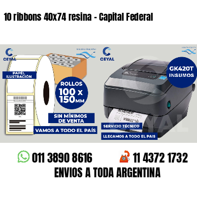 10 ribbons 40x74 resina - Capital Federal