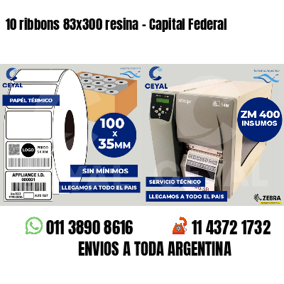 10 ribbons 83x300 resina - Capital Federal