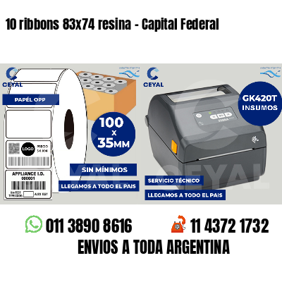 10 ribbons 83x74 resina - Capital Federal