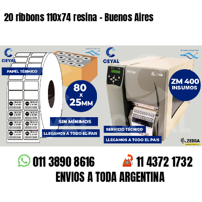 20 ribbons 110x74 resina - Buenos Aires