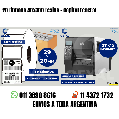20 ribbons 40x300 resina - Capital Federal