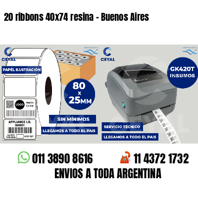 20 ribbons 40x74 resina - Buenos Aires