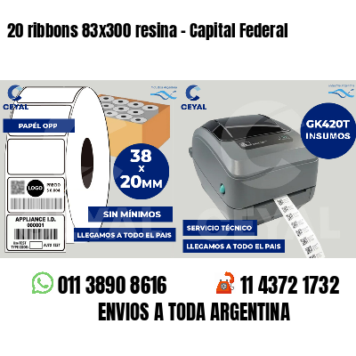 20 ribbons 83x300 resina - Capital Federal
