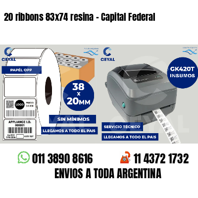 20 ribbons 83x74 resina - Capital Federal