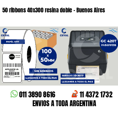 50 ribbons 40x300 resina doble - Buenos Aires