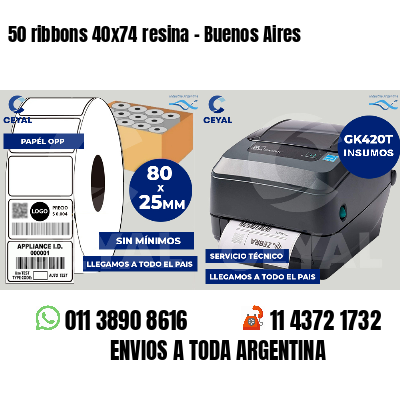 50 ribbons 40x74 resina - Buenos Aires