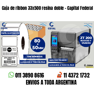 Caja de ribbon 33x500 resina doble - Capital Federal