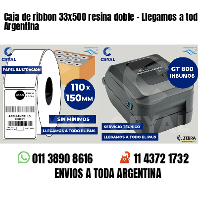 Caja de ribbon 33x500 resina doble - Llegamos a toda Argentina