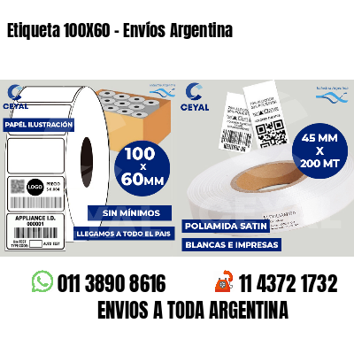 Etiqueta 100X60 - Envíos Argentina