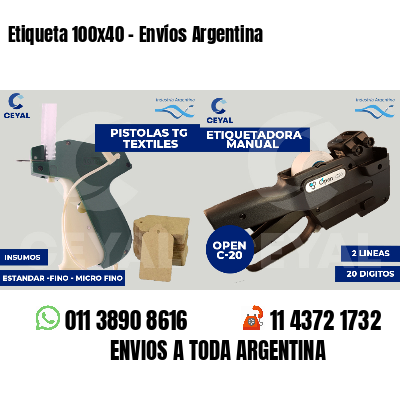 Etiqueta 100x40 - Envíos Argentina