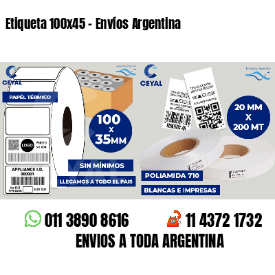 Etiqueta 100x45 - Envíos Argentina