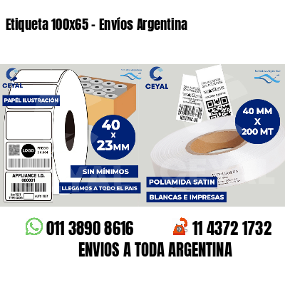 Etiqueta 100x65 - Envíos Argentina