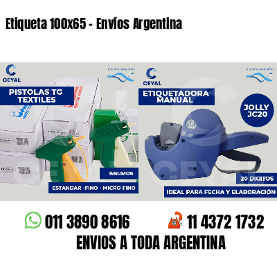 Etiqueta 100x65 - Envíos Argentina