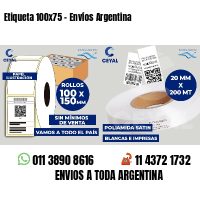 Etiqueta 100x75 - Envíos Argentina