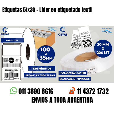 Etiquetas 51x30 - Líder en etiquetado textil