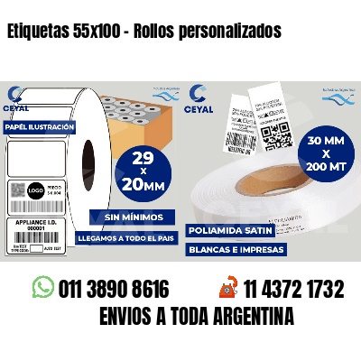 Etiquetas 55x100 - Rollos personalizados