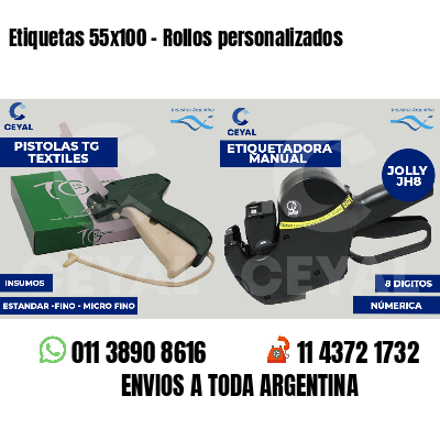 Etiquetas 55x100 - Rollos personalizados