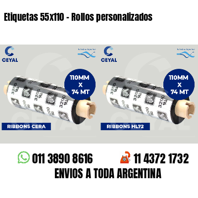 Etiquetas 55x110 - Rollos personalizados