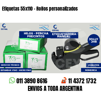 Etiquetas 55x110 - Rollos personalizados
