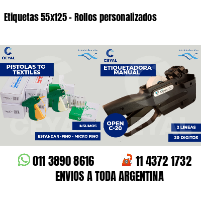 Etiquetas 55x125 - Rollos personalizados