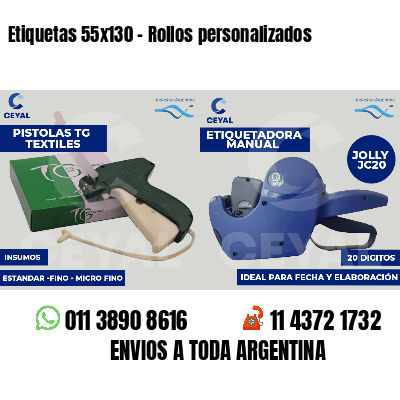 Etiquetas 55x130 - Rollos personalizados