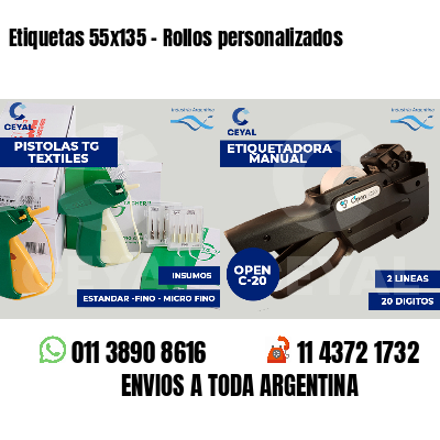 Etiquetas 55x135 - Rollos personalizados