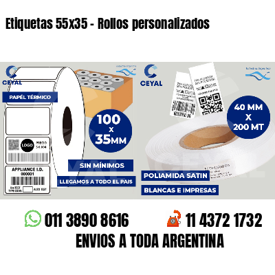 Etiquetas 55x35 - Rollos personalizados