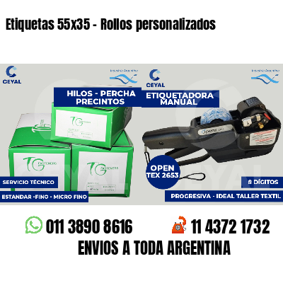 Etiquetas 55x35 - Rollos personalizados
