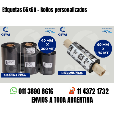 Etiquetas 55x50 - Rollos personalizados
