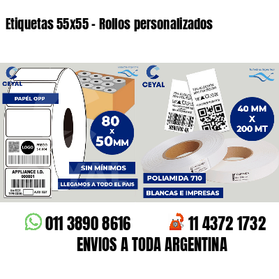 Etiquetas 55x55 - Rollos personalizados
