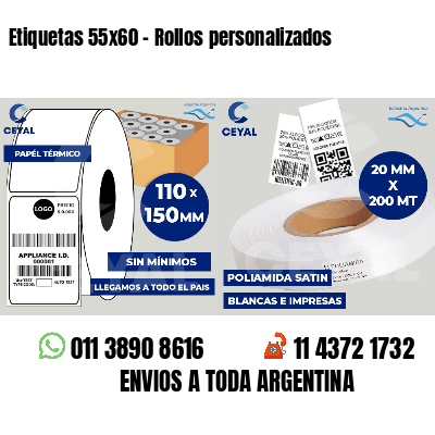 Etiquetas 55x60 - Rollos personalizados