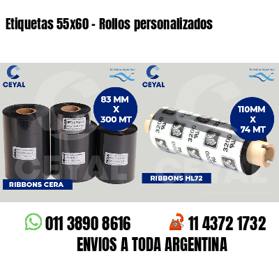 Etiquetas 55x60 - Rollos personalizados