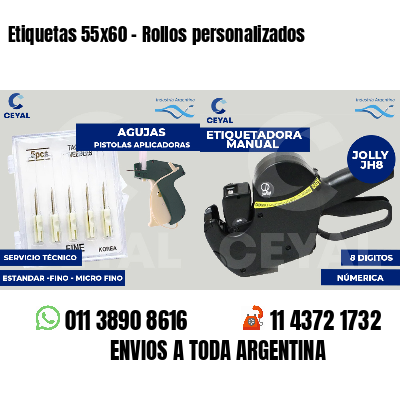 Etiquetas 55x60 - Rollos personalizados