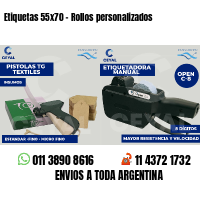 Etiquetas 55x70 - Rollos personalizados