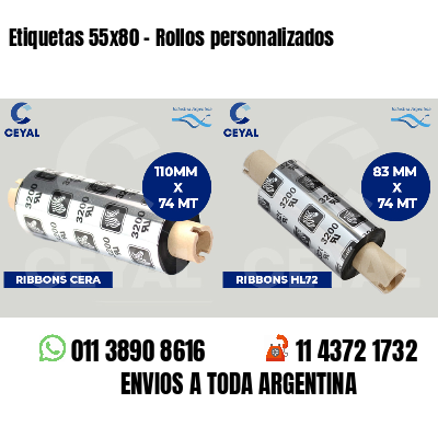 Etiquetas 55x80 - Rollos personalizados