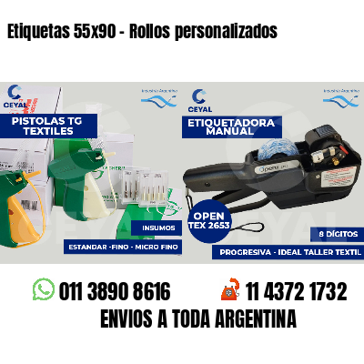 Etiquetas 55x90 - Rollos personalizados